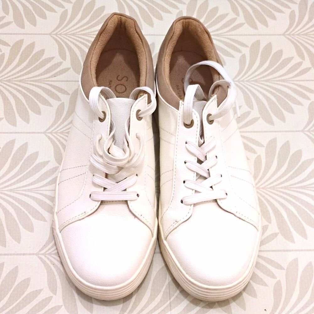 SOUL Naturalizer White/Beige Lace-Up Sneakers Women's US 9.5 EU 40.5 UK 7